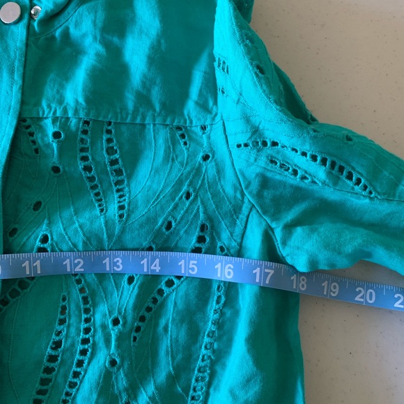 Chicos Eyelet Linen Jacket - Picture 12 of 15